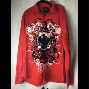 🍁Attitude GoldButtonFront Vintage LongSleeve SocialShirt